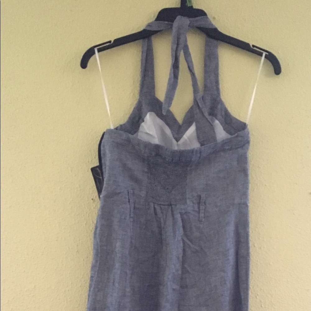 Long halter romper, navy grey  ( denim - ish)